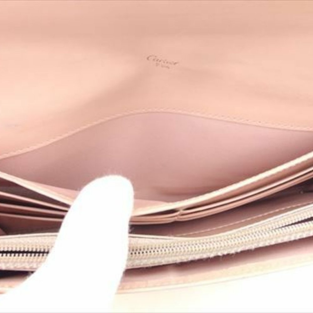 Cartier Wallet Purse Long Wallet leather Pink Woman Authentic Used T8140 - Picture 7 of 8